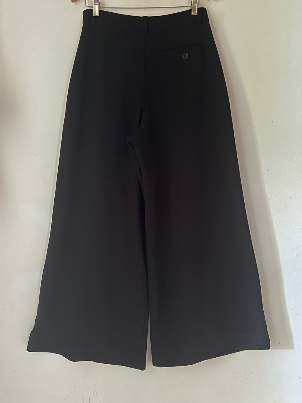 Anthropologie Maeve Black Super Wide Leg Pleated Trousers Sz 10 - Picture 5 of 14